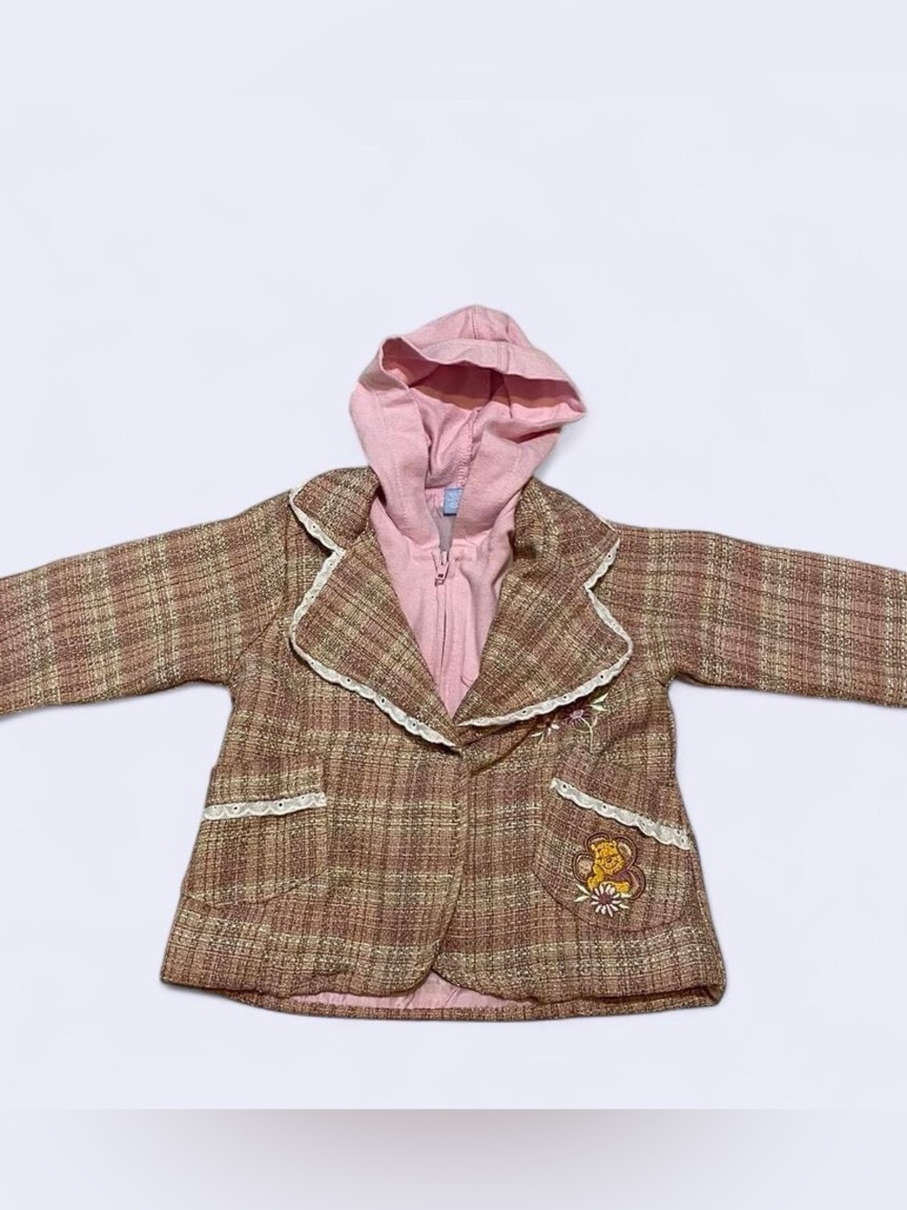 Vintage Disney Winnie The Pooh plaid zip up jacket